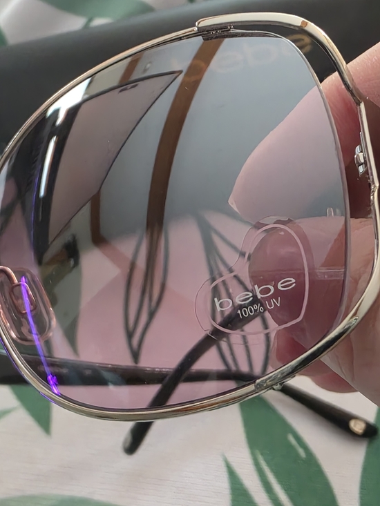NEW Bebe Frisky BB7078 Shield Aviator Pink Gradient Silver Leopard 58mm